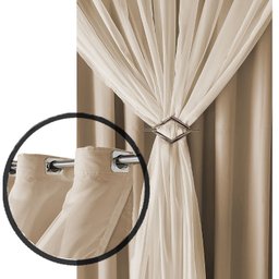 cortina blackout Livia corta luz 5,00 x 2,80 varão palha - 3