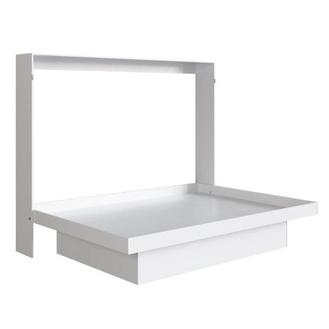 Cama Articulável Horizontal Casal com Estação de Trabalho Branca Mdp Latino Art In Móveis