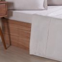 Ver imagem 3 de Jogo de Cama Solteiro 3 Pçs Line Stile 100% Poliéster 88x188x30cm Biscuit