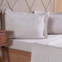 Ver imagem 4 de Jogo de Cama Solteiro 3 Pçs Line Stile 100% Poliéster 88x188x30cm Biscuit