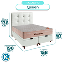 Ver imagem 2 de Kit Cama Box Bau + Cabeceira + Colchão Queen Molas Ensacadas - Airtech - Ortobom