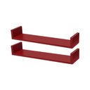 Ver imagem 7 de Kit 2 Prateleiras U 90 X 20cm Vermelha Suporte Invisível