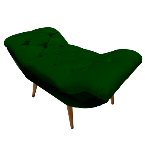 Recamier Sofá Calçadeira 1 M Realeza:suede Verde Musgo