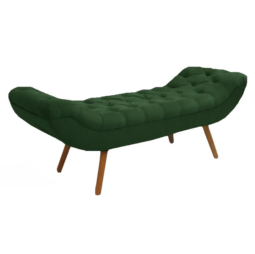 Recamier Sofá Calçadeira 1 M Realeza:Suede Verde Musgo