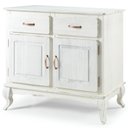 Ver imagem 1 de Balcão Buffet de Madeira com 2 Portas e 2 Gavetas Branco Envelhecido