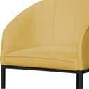 Ver mais imagens de Kit 02 Banco Banqueta Poltrona Mia Base Metal Preta Suede Cor:amarelo