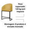 Kit 02 Banco Banqueta Poltrona Mia Base Metal Preta Suede Cor:amarelo - 5