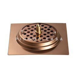 Ralo Click Up Para Chão 15 cm Inox Pingoo.casa - Dourado Rose - 5
