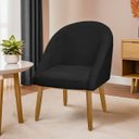 Ver imagem 1 de Banqueta Poltrona Lua Bouclê Ideal para Sala Penteadeira ou Salão:preto