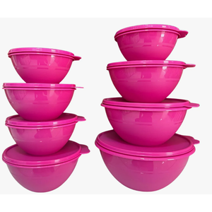 Kit Tigela Maravilhosa Rosa com Glitter com 8 Peças Tupperware