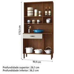 Armário de Cozinha Compacta 6 Portas 1 Gaveta Golden  - 3