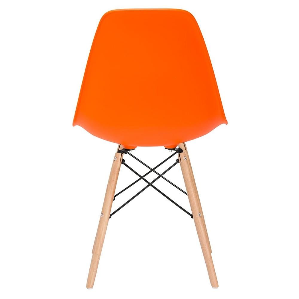 Conjunto de Mesa Redonda Eames 100cm Preto + 2 Cadeiras Eiffel Dsw Laranja - 6