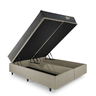 Cama Box Super King Baú Courino Linho Bege com Colchão Adapto Molas Ensacadas 193x203 - 7