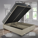 Ver imagem 4 de Cama Box Super King Baú Courino Linho Bege com Colchão Adapto Molas Ensacadas 193x203
