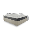 Ver imagem 2 de Cama Box Super King Baú Courino Linho Bege com Colchão Adapto Molas Ensacadas 193x203