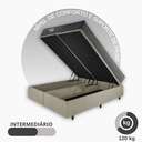 Ver imagem 5 de Cama Box Super King Baú Courino Linho Bege com Colchão Adapto Molas Ensacadas 193x203