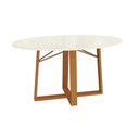 Ver imagem 1 de Mesa de Jantar Kappesberg em Madeira Maciça com Tampo de Vidro Off White 180cm