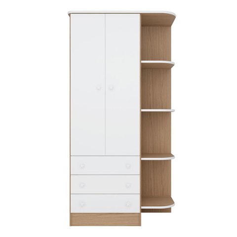 Guarda Roupa Infantil Catavento 2 Portas Carvalho/branco - Bela Móveis