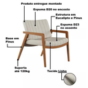 Ver imagem 5 de Poltrona Uxua em Linho Decorativa para Sala e Recepção - Lv Moveis