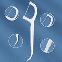 Ver imagem 4 de Kit Haste com Fio Flosser Portátil para Higiene Bucal Completa Plástico Atóxico 30 Unidades