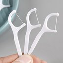 Ver imagem 2 de Kit Haste com Fio Flosser Portátil para Higiene Bucal Completa Plástico Atóxico 30 Unidades