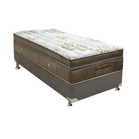 Cama Box Solteiro: Colchão Molas Ensacadas Ortobom SuperPocket Gold Ultragel + Base CRC Suede Gray(8