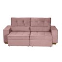 Ver imagem 5 de Sofá Baú Retrátil e Reclinável 4 Lugares 220cm Veludo Nobre La Plata Yescasa