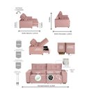Ver imagem 4 de Sofá Baú Retrátil e Reclinável 4 Lugares 220cm Veludo Nobre La Plata Yescasa Rosa Rosê