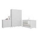 Ver imagem 2 de Quarto de Bebê Completo com Berço Americano 3 em 1/Guarda-Roupa/Cômoda Flor Multimóveis MP4939
