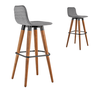 Kit 2 Banquetas Linea Base Madeira Cozinha Bar Bancada Alta:cinza/preto - 3