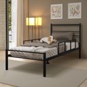 Ver imagem 1 de Cama Solteiro 100% Ferro Cristal P/ 160 Kg C/grade de Proteção -super Resistente -preto