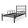 Cama Solteiro 100% Ferro Cristal P/ 160 Kg C/grade de Proteção -super Resistente -preto - 2