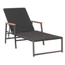 Ver imagem 1 de Cadeira Espreguiçadeira Perpétua Luxo Alumínio Corda Náutica Preto para Piscina
