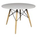 Ver imagem 1 de Mesa de Jantar 4 Lugares Redonda 120cm Tampo MDF Pés Eiffel Paris R02 Branco - Mpozenato