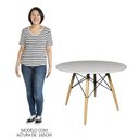 Ver imagem 5 de Mesa de Jantar 4 Lugares Redonda 120cm Tampo MDF Pés Eiffel Paris R02 Branco - Mpozenato