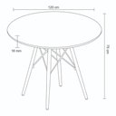 Ver imagem 4 de Mesa de Jantar 4 Lugares Redonda 120cm Tampo MDF Pés Eiffel Paris R02 Branco - Mpozenato