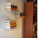 Ver imagem 1 de Suporte Invisível Organização Vertical para Livros Versátil Moderno Estrutura Aço Resistente