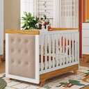 Ver imagem 1 de Kit Berço Infantil Cabeceira Branco Amêndoa MDF Bebê e Cia