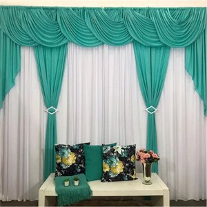 Cortina Sedução para Varão em Malha 3,00m x 2,60m Sala Quarto - Verde