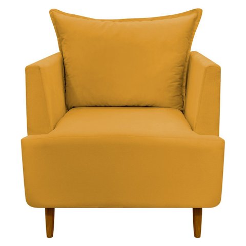 Poltrona Decorativa para Sala Recepção Escritório Consultório Reforçada Eliza Tecido Suede