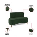Ver imagem 6 de Sofá 2 Lugares Living 160cm Pé Palito Maraú Veludo Verde K01 - D'Rossi