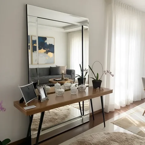 Espelho Moldura Bisote 100x200 Cm Cristal (chão ou Parede)