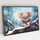 Ver imagem 1 de Quadro Decorativo Baby Coala em Tela Canvas Tacolado Moldura Flutuante 4,5cm Freijó 80 X 120cm