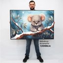 Ver imagem 2 de Quadro Decorativo Baby Coala em Tela Canvas Tacolado Moldura Flutuante 4,5cm Freijó 80 X 120cm
