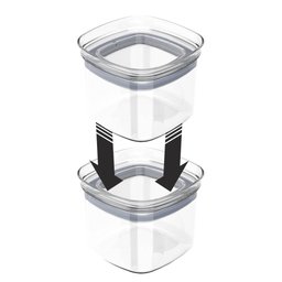 Pote Hermético Quadrado com Tampa Transp. Vedação Tripla Pote - 2500 Ml Transparente - 3