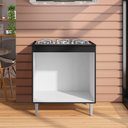 Ver imagem 4 de Balcão Gabinete Pia Andréia sem Tampo 100cm e Armário para Cooktop 02 Portas Preto - Abmaza
