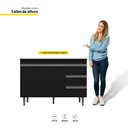 Ver mais imagens de Balcão Gabinete Pia Andréia sem Tampo 100cm e Armário para Cooktop 02 Portas Preto - Abmaza