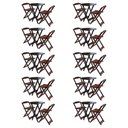Ver imagem 1 de Kit 10 Jogos De Mesa Bistrô De Madeira Com 2 Cadeiras Dobravel Imbuia - Marrom