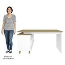 Ver imagem 7 de Mesa Escrivaninha em L Golden e Estante Livreiro Stela A06 Olmo/branco - Mpozenato