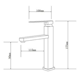 Torneira para Banheiro Prizi Tower Low Misturador Monocomand - 2